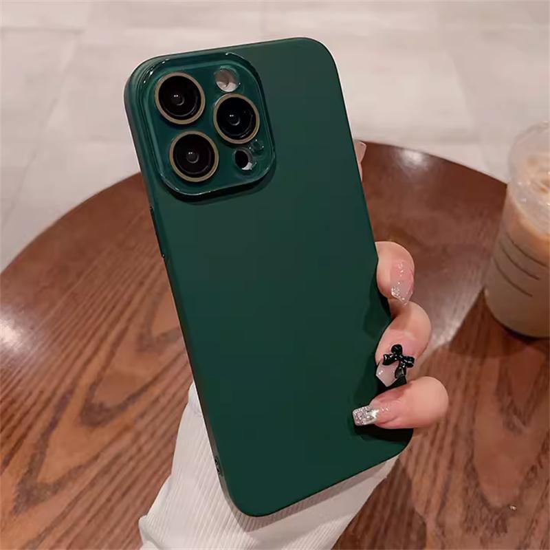 Простой приятный на ощупь матовый чехол с полной защитой объектива для iPhone 16 15 14 13 12 11 Pro Max Plus, жесткий ПК, противоударный