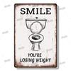 Funny Toilet Vintage Metal Poster Bathroom Rules Retro Tin Sign Bathroom Toilet Wall Art Decoration Plaque for Modern Home Decor