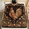1Pc Butterfly Chicken Vintage Art Print Flannel Blanket High Quality Warm Comfortable Cover for All Seasons Perfect for Gifts Home Decor