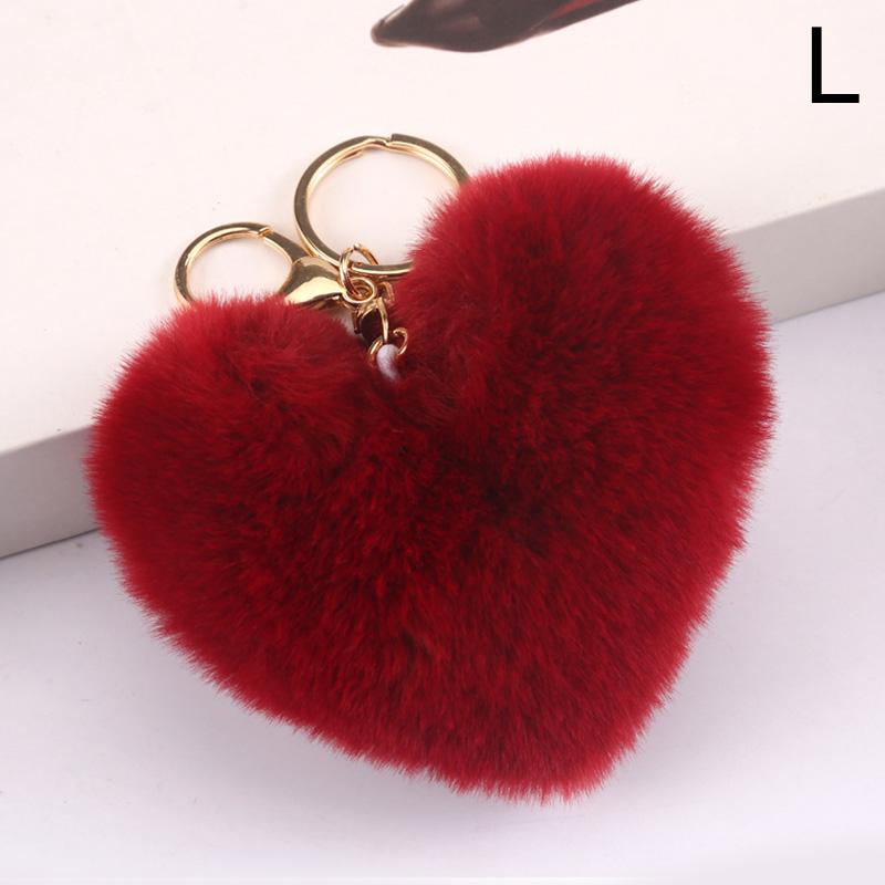 1 шт. помпон сердце любовь брелки плюшевые шарики из меха пушистая модная сумка ювелирные изделия женские украшения автомобиля