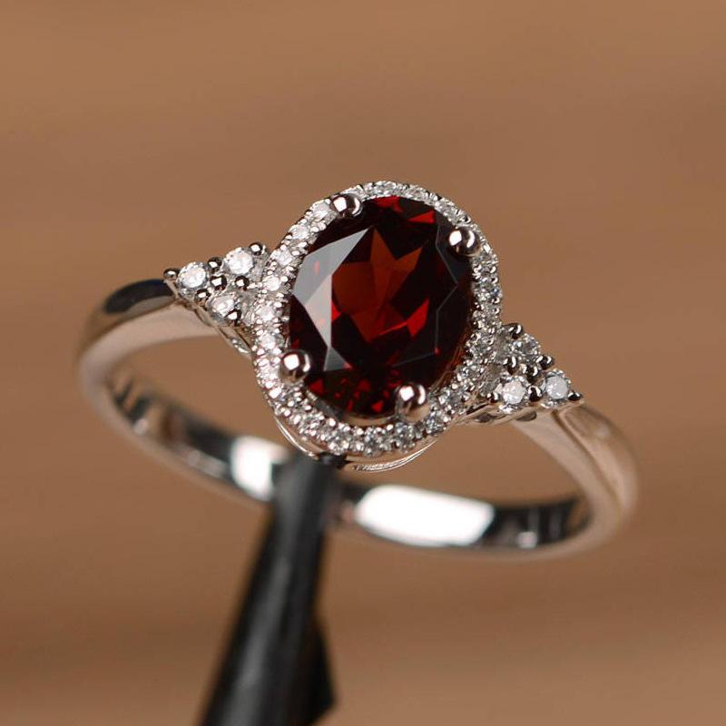 Silver Plated Rings for Women Ruby Emerald Sapphire Jewelry Wedding Engagement Ring Wholesale Size 6-10