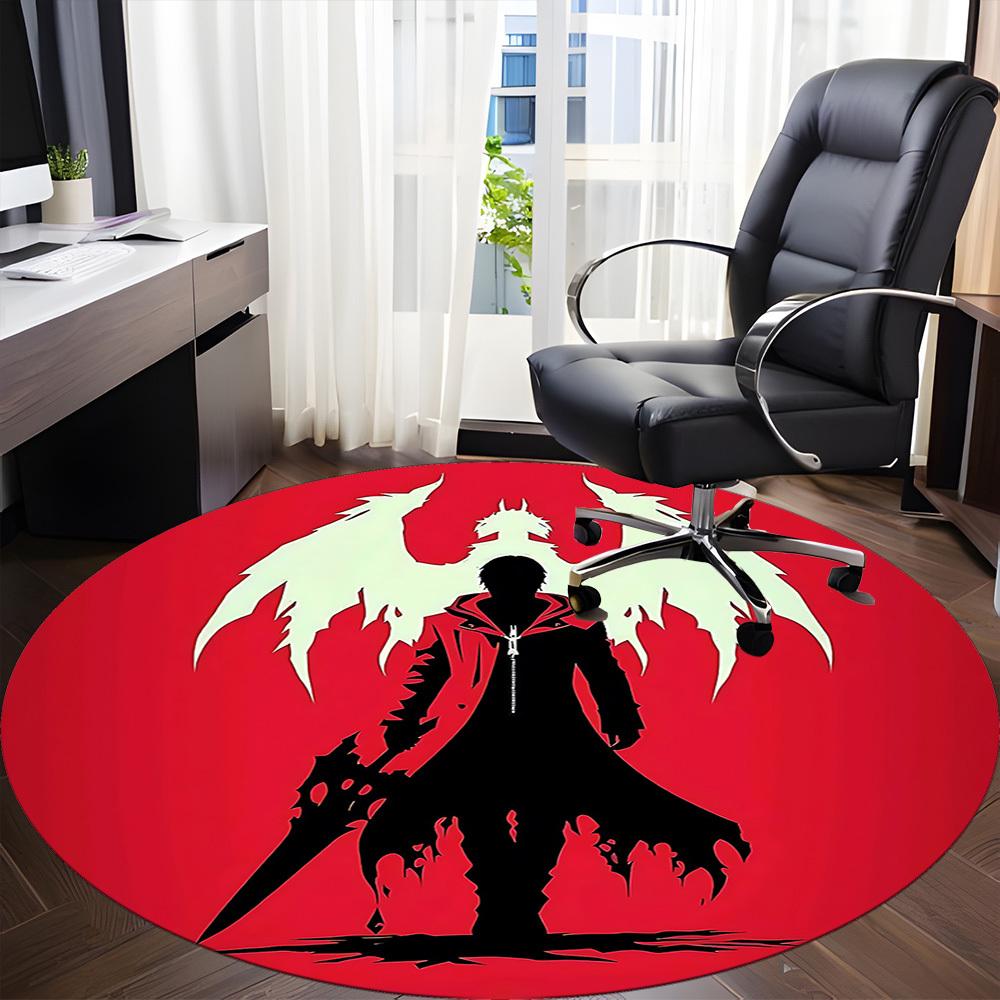 1 шт. Круглый ковер Devil May Cry для офиса, под офисные стулья, спальня, гостиная, домашний декор a0926104