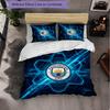 Manchester City Pattern 3 Pieces Bedding Set Soft Microfiber Duvet Cover with Pillow Cases for Bedroom