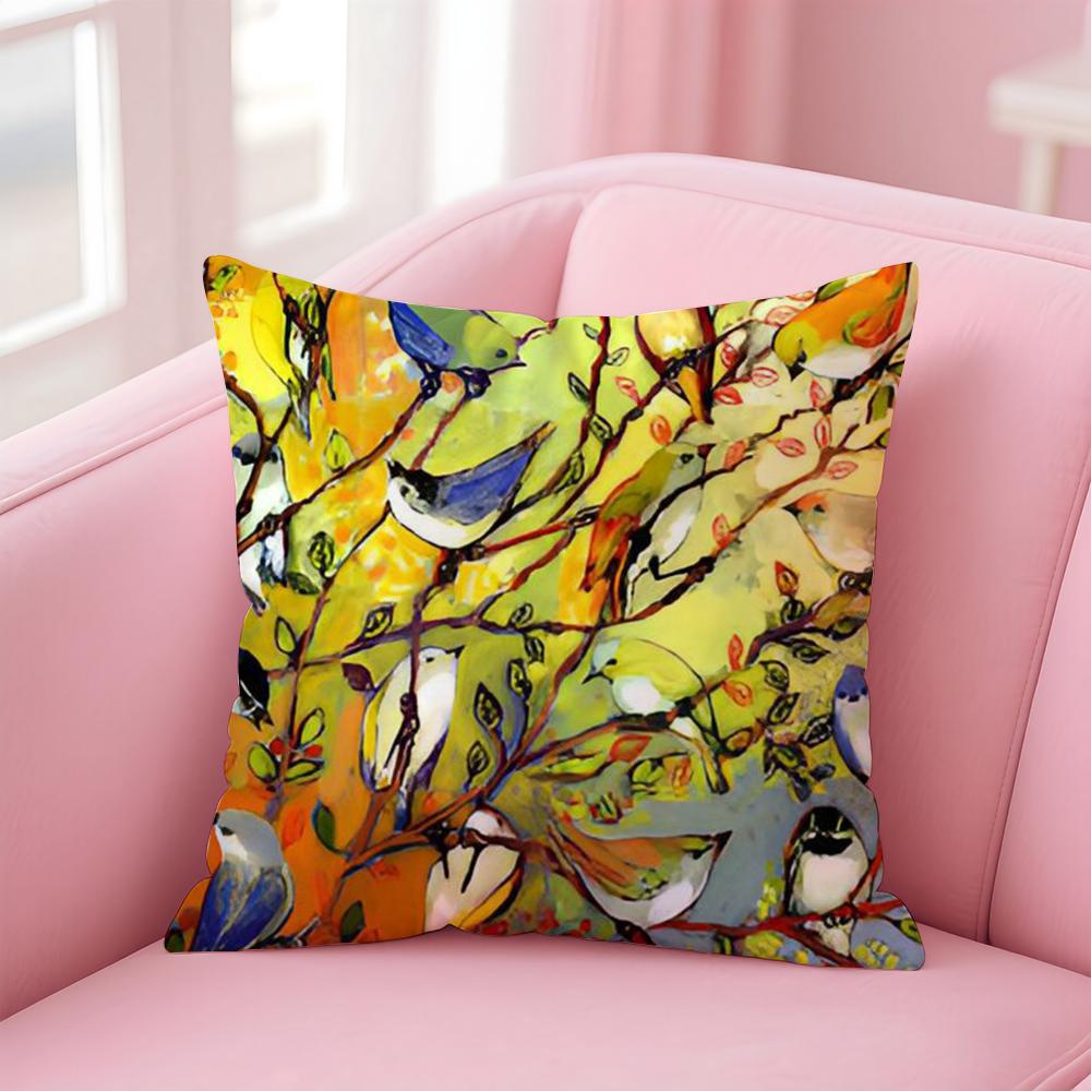 Bold Stunning Anime Abstract Paint Colorful Cushion Cover Linen Pillowcase Cover Soft Decor for Sofa Home Room