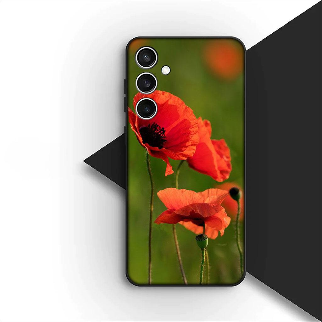 Чехол Красный P-Poppys Цветок Цветение Элегантный Чехол для Телефона для Xiaomi Poco C75 C65 C71 C85 X7 X6 M7 F7 F8 Ultra F6 Pro Корпус