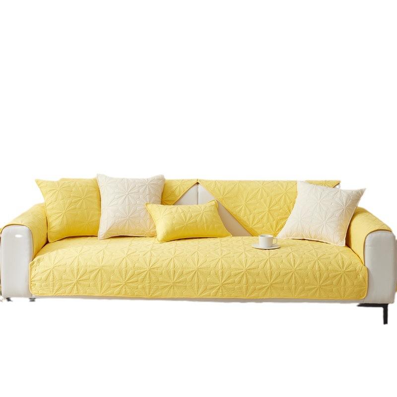 Sofa Cushion Four Seasons Universal Cotton Cream Wind Fabric Living Room Non-Slip Simple Modern Sofa Cover Cover Back Towel
