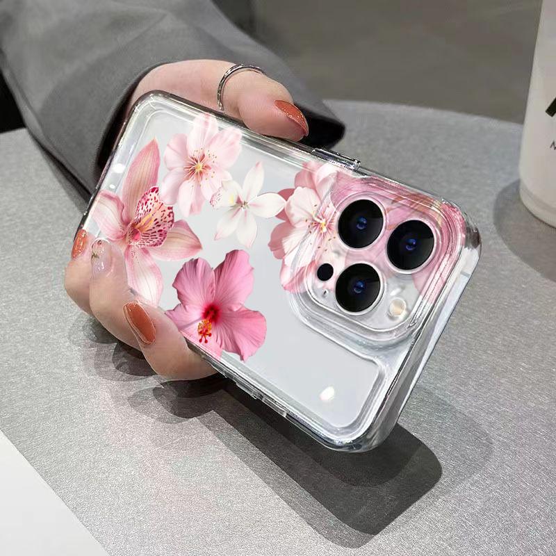 Цветочный коллаж Милый узор Прозрачный чехол для телефона Для iPhone 17 Air Case 16 15 14 13 12 11 Pro Max XS X XR 7 8 Plus Ударопрочный чехол
