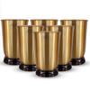 Pure Brass Matt Finish Glass/Tumbler with Black Bottom, Serveware & Drinkware, Ayurveda Healing, Volume-270 ML, Pack of 6