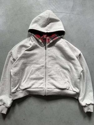 Клетчатый кардиган-худи на молнии Y2K для осени/зимы – Унисекс уличная толстовка