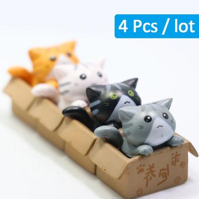 Kawaii мини-кошка, орнамент, садовая статуя котенка, подарок для детей, украшение для детской комнаты, игрушки, миниатюрные фигурки, домашний декор