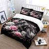 "Dragon Skull Rose Artwork Set" Bedding Set with 1 Duvet Cover 2 Pillowcases Single Double King Queen, Gift