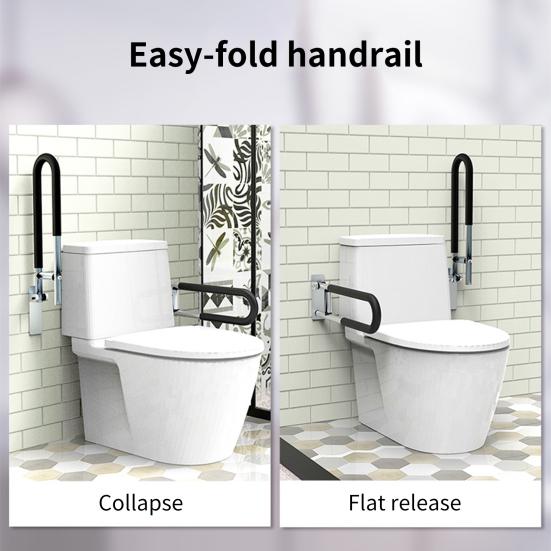 Toilet Grab Free Flipping Foldable Anti-static Non-slip Aluminium Alloy Anti Corrosion Folding Handrail Home