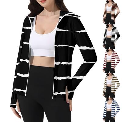 Женская принтованная куртка от солнца с капюшоном, легкая, с длинным рукавом, из ледяного шелка