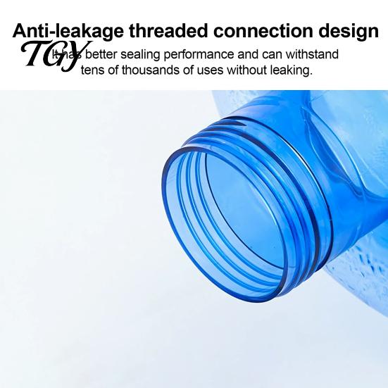 Large Capacity Water Bottle Reusable Jug with Easy Grip Handle, Clear PET Refillable Backpacking Bottle, Portable Storage Container for Home