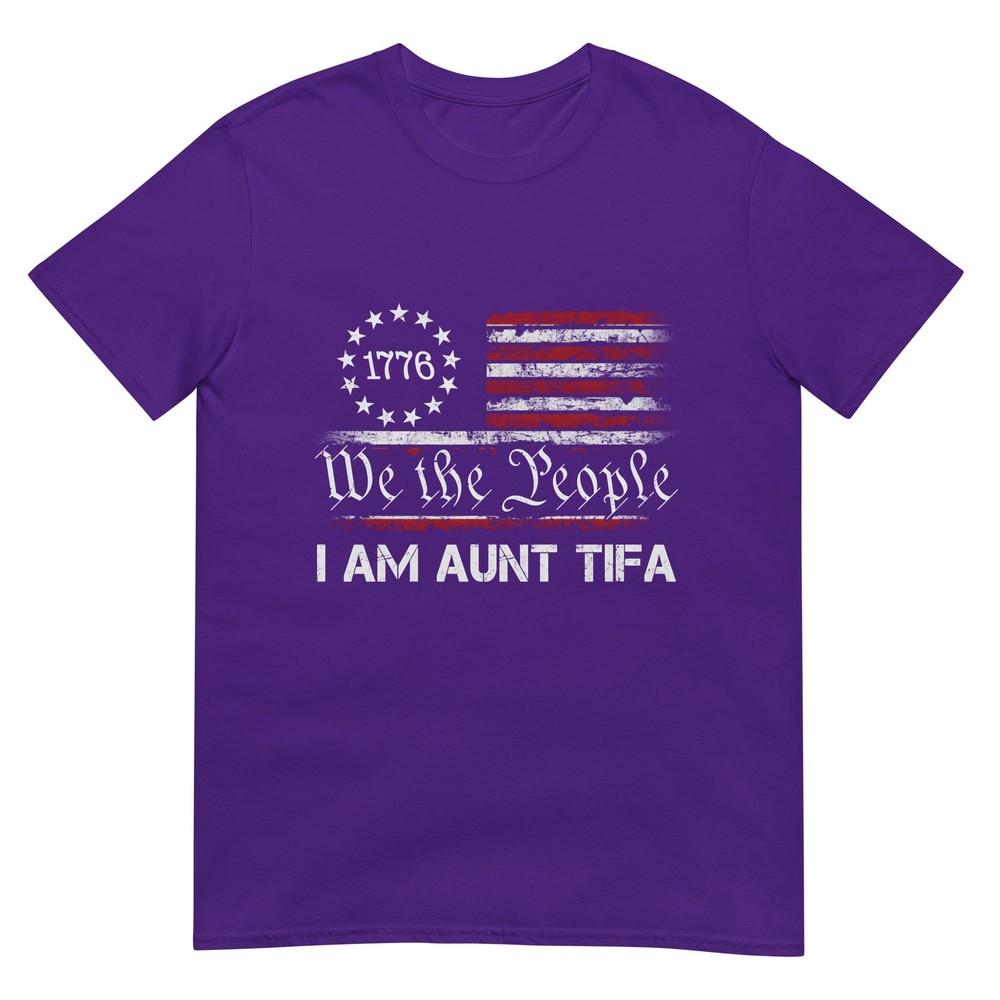 Retro I Am Aunt Tifa Falg America We The People Long Sleeve TShirt