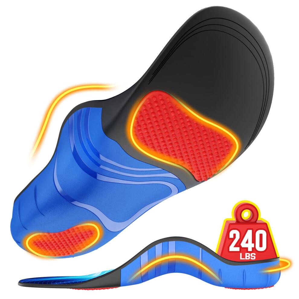 NEUPU 240+lbs Heavy Duty High Arch Support Orthotic Insoles for Plantar Fasciitis Pain Relief - For Men Women Work Boots Shoes