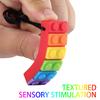 5 Pcs Baby Teether Rainbow Brick Chew Necklace Baby Silicone Teether Autism Sensory Chew Toy Kids