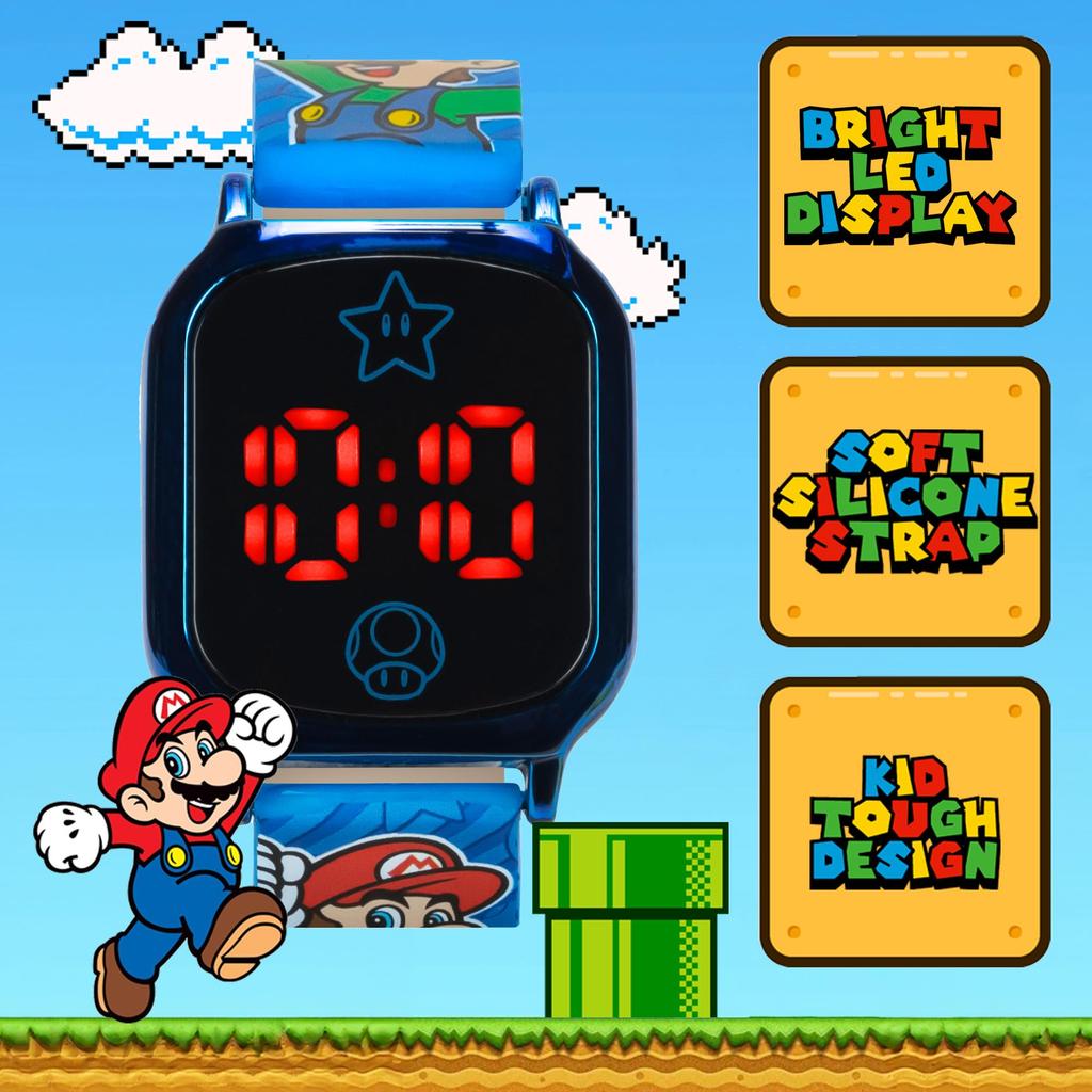 ACCUTIME Цифровые кварцевые часы Super Mario GSM4097AZ синие