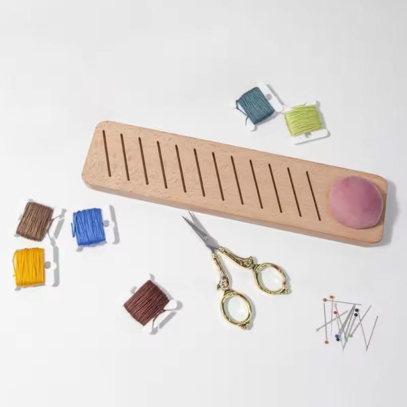 Органайзер для ниток мулине, держатель для стежков, шнурки, ленты, деревянная стойка для бобин, держатель для хранения мулине для вышивки крестом с карточками