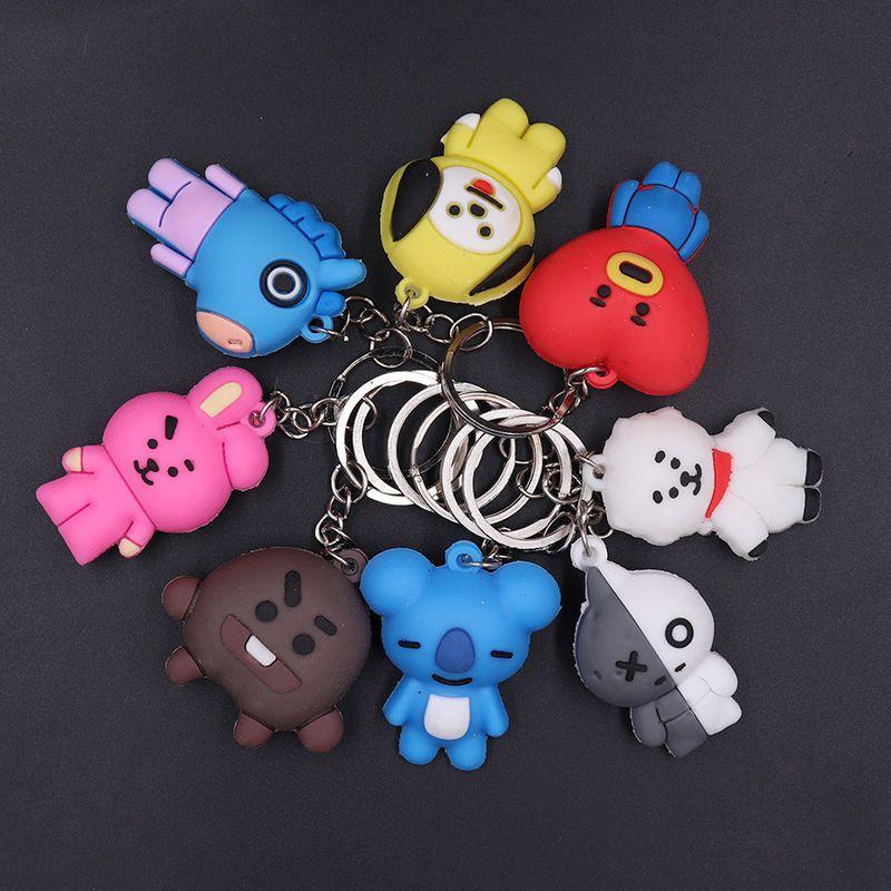 Брелок серии Bt21 Высококачественный ПВХ Погружающий Аниме-дизайн Идеально для фанатов Коллекционеров