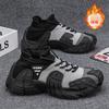New Men's Breathable Mesh Fly-woven Shoes, Youth Trendy Casual Sports Shoes, Black Platform Shoes, Foreign Trade