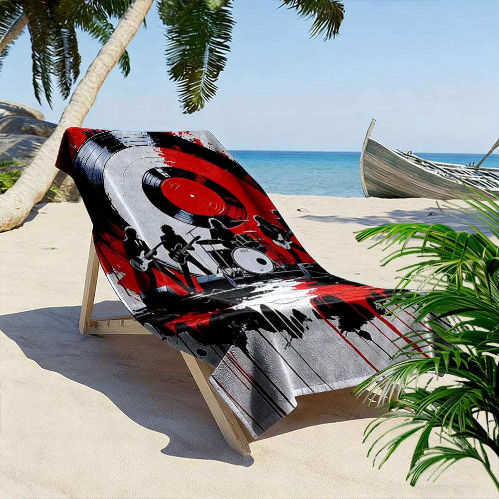 Rocking vinyl vortex Print beach towel, quick drying, suitable for travel, outdoor sports, jogging, the beach and swimming, gift