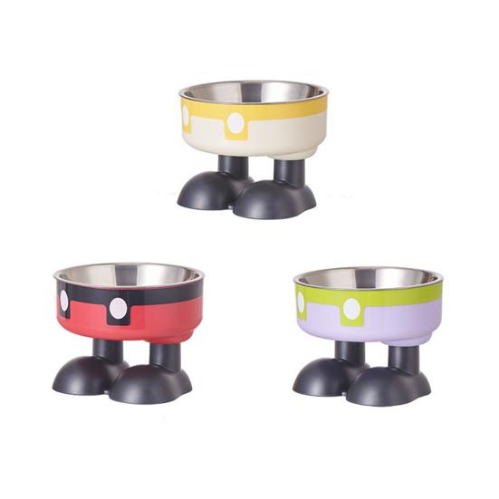 Приподнятые миски для кошек Миска для домашних животных из нержавеющей стали с нескользящим основанием Съемный питомец