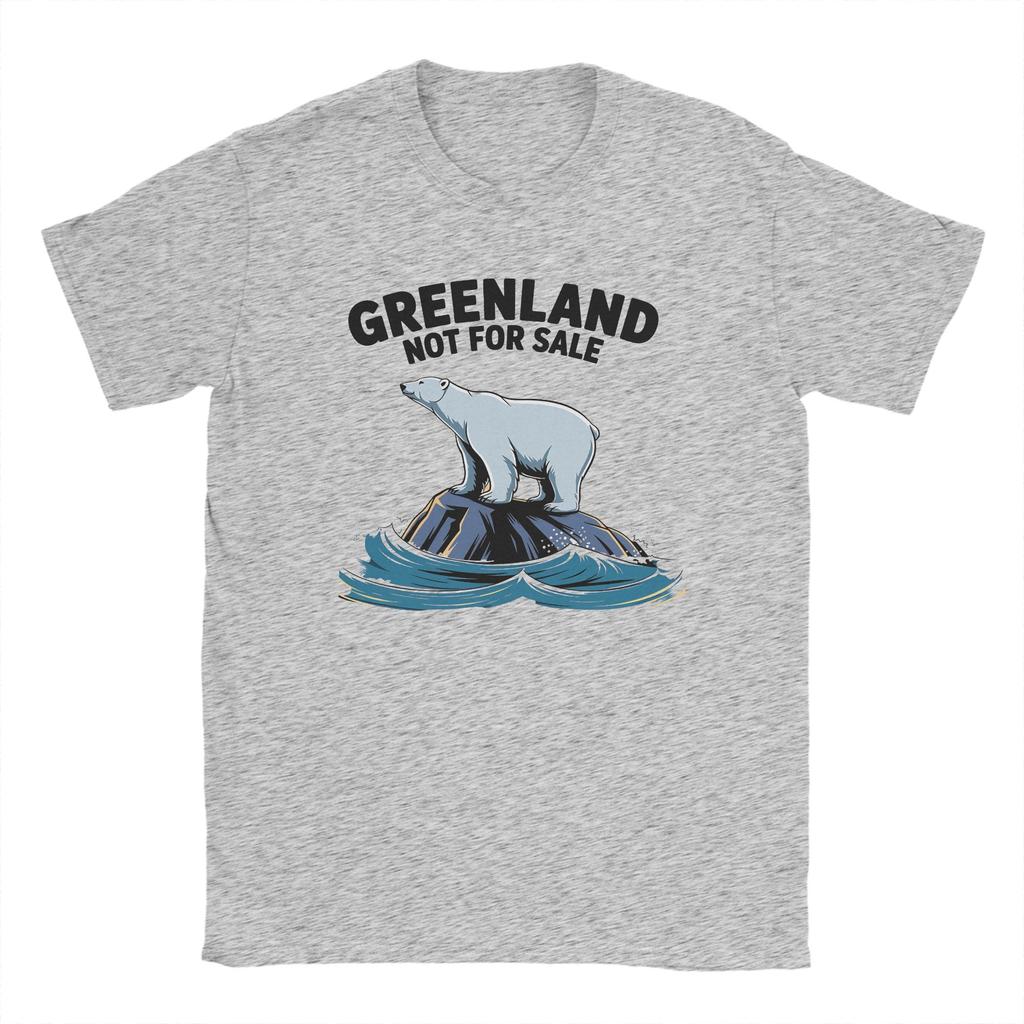Unisexs TShirts Greenland is Not for Sale Vintage Cotton Tees Short Sleeve T Shirt Round Neck Clothes Big Size