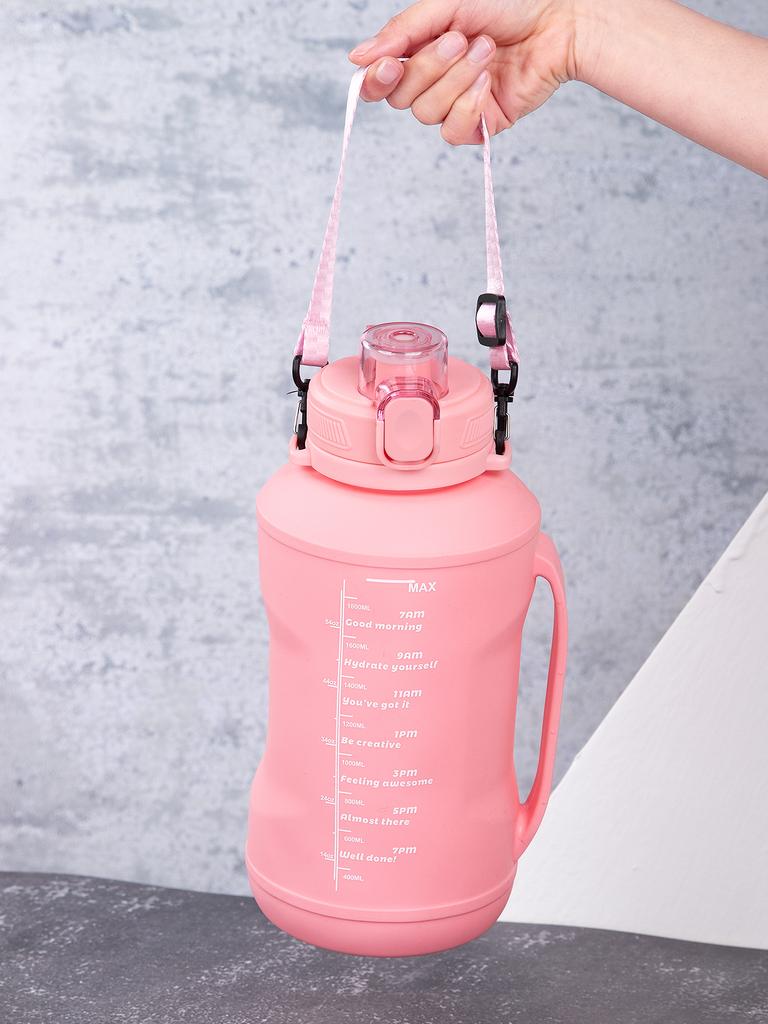 64oz/2L Large Capacity Silicone Water Bottles Collapsible Water Bottle with Handle & Straw Travel Gym Camping Hiking Sports Cup