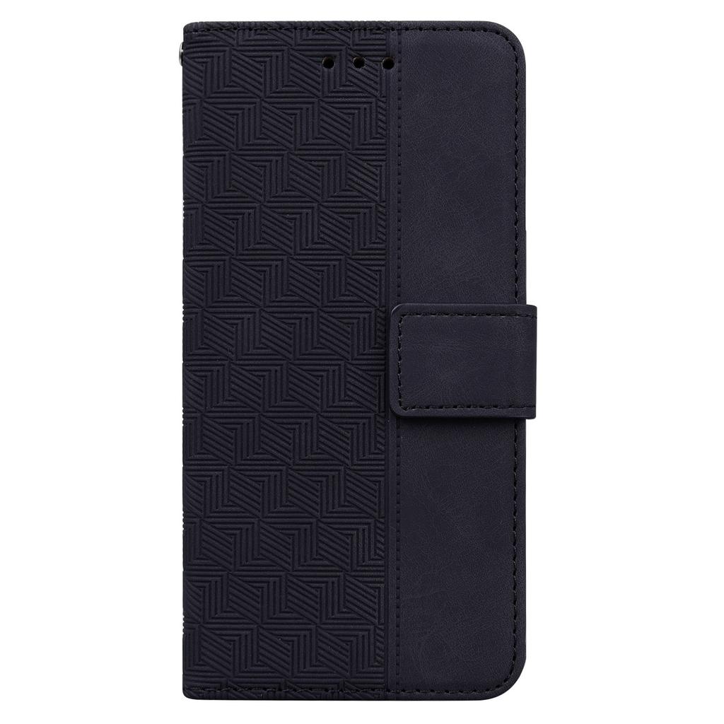 For iPhone 16 Case PU Leather Geometry Imprint Wallet Phone Cover