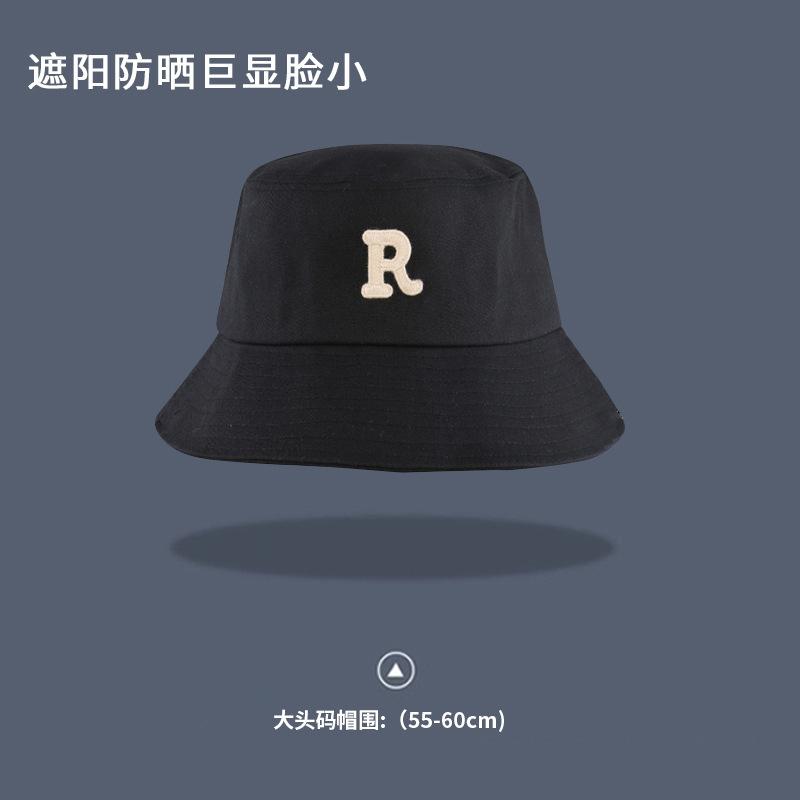 Big Head R Standard fisherman hat for men, spring and autumn outdoor sun protection, large brim bucket hat, enlarged and deepened to make the face