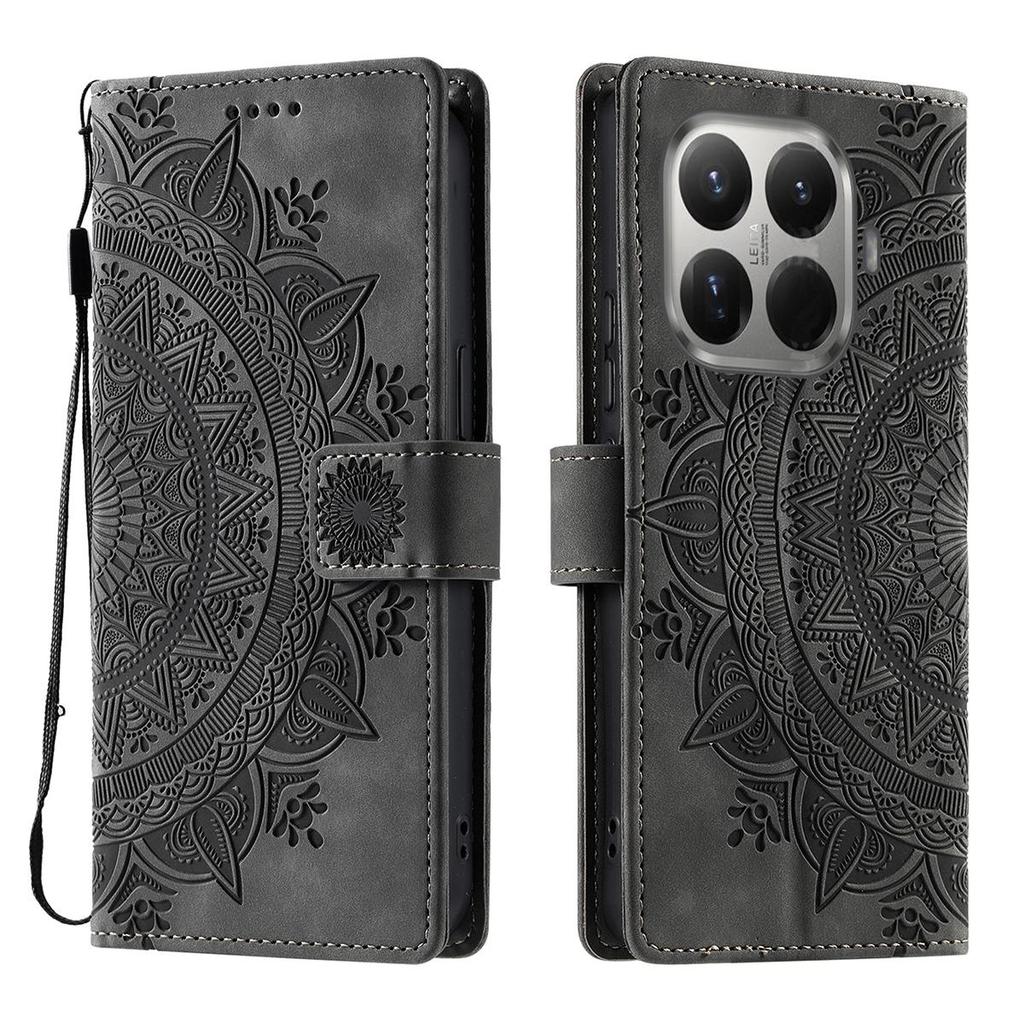 Чехол-книжка из PU-кожи с тиснением мандалы для Xiaomi 15T Pro