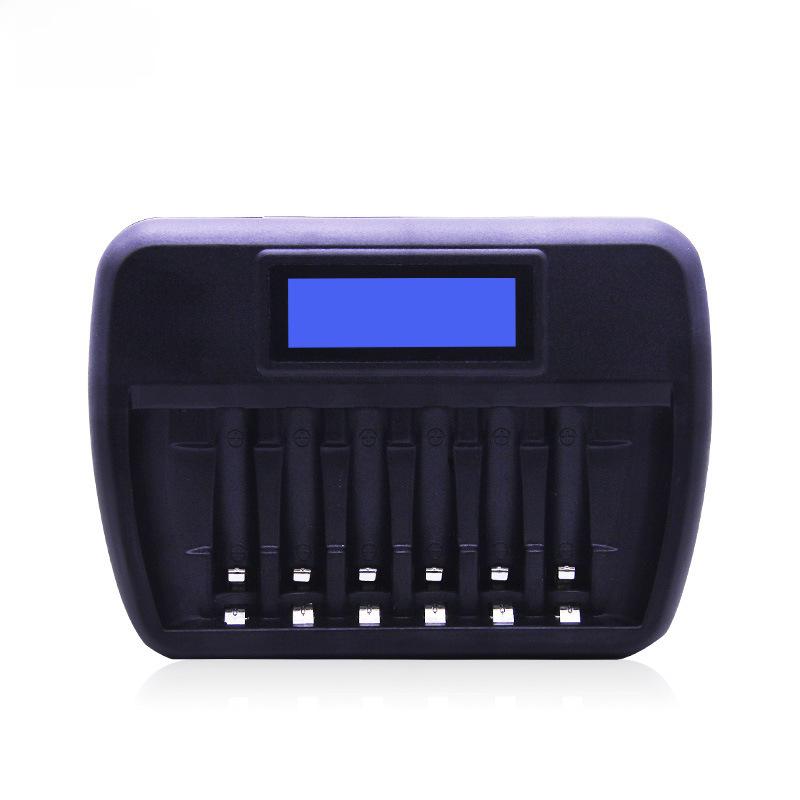 Интеллектуальное быстрое зарядное устройство на 6 слотов с ЖК-дисплеем для аккумуляторов AA/AAA с функциями ремонта и удвоения емкости