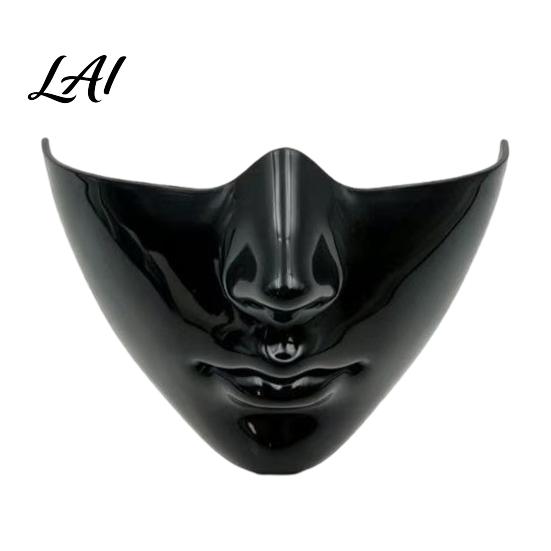Themed Party Masquerade Accessories Half Face Mask for Cosplay Halloween Cyberpunk Mechanical Lower Plastic Masks with Adjustable Strap Photography