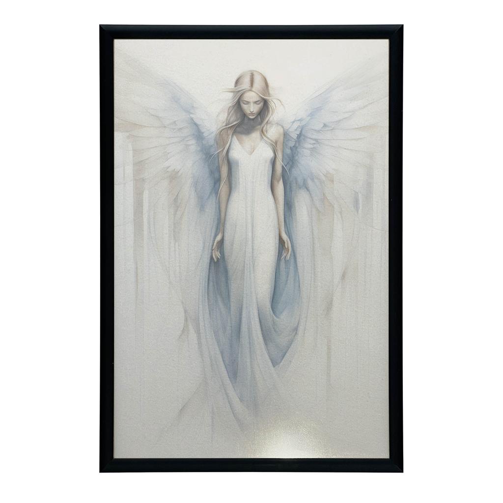Angelic Blue Glow Poster Angelic Blue Glow Poster, 40X50 Cm, Black Aluminum Frame, 230 Gsm Matte Paper