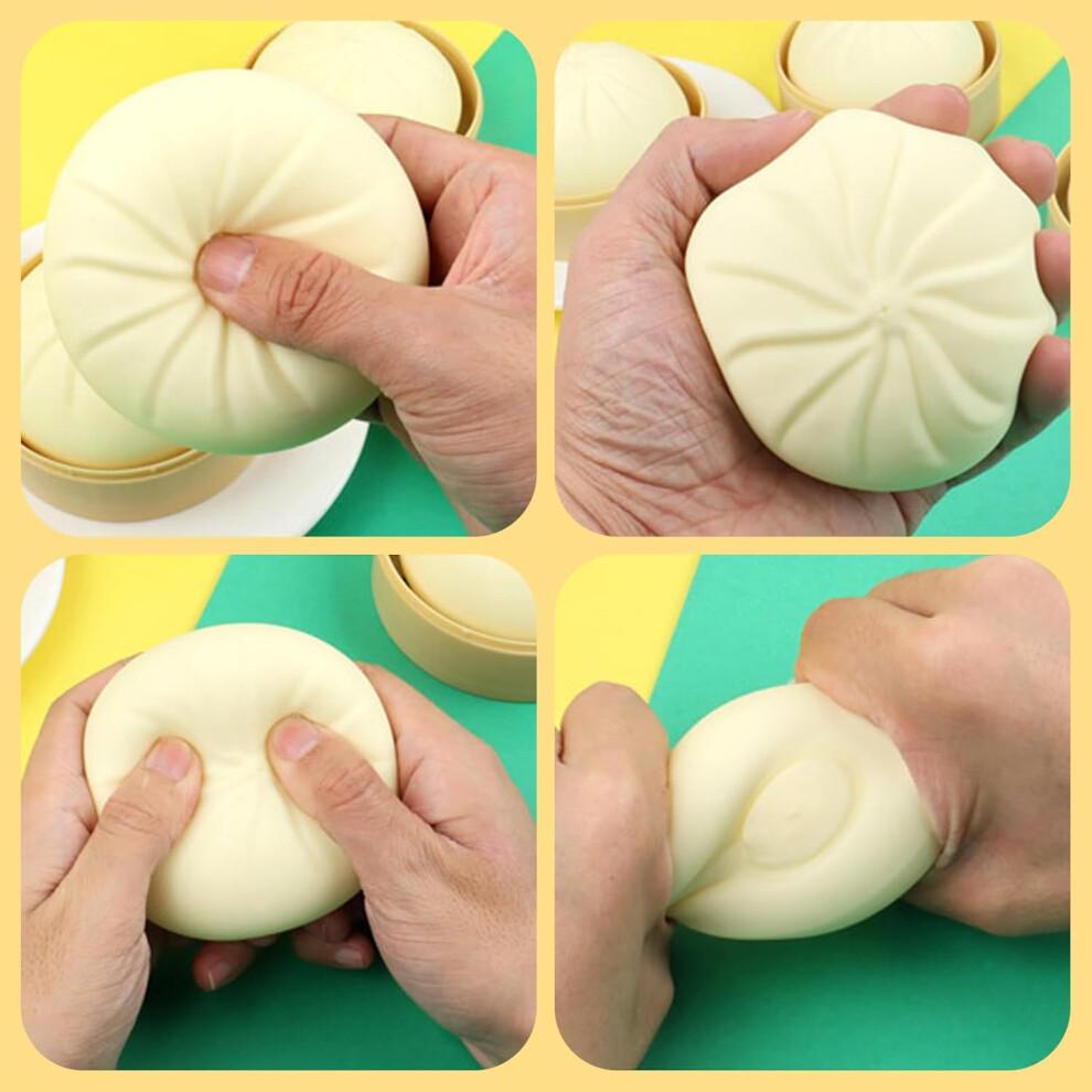Pack of 2 Taba Squishy Dumplings Stress Balls Sensory Toy Dumplings Stress Relief Hand Toy Stretchy Desk Toy Suitable for All Types of People