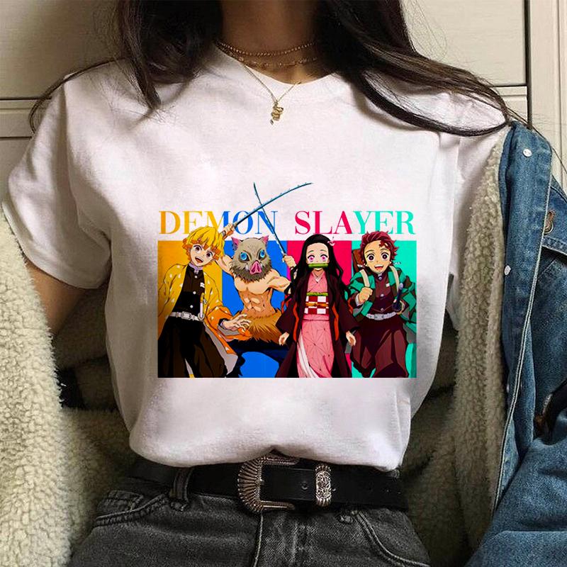 Nezuko Demon Slayer Anime T Shirt Comics Japanese Graphic Printed Cartoon Streetwear Top Oversized Tee Female/Man T-Shirt