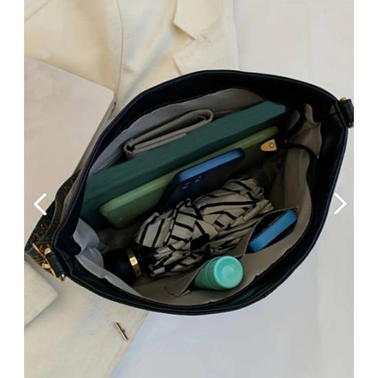 Женская роскошная сумка через плечо с узорчатым ремешком на молнии, качественная обработка и мягкая искусственная кожа