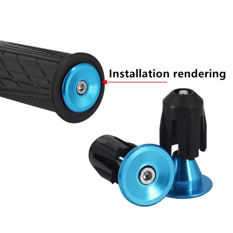 1 Pair Bike Handlebar End Plugs Aluminum Alloy Mountain Road Bicycle Handlebar End Cap Bike Multi-color Lock Handle Cover