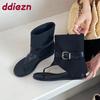 Fashion New 2025 Fashion Round Toe Women Ankle Boots With Height Increasing Footwear  Ladies Sandals Booties Shoes Female Flip Flops