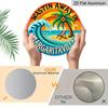 2D Flat - Vintage Decorative Signs And Plaques Featuring The Phrase 'Waste of Time in Margaritaville', Made from Metallic Aluminum with a 2D Graphic