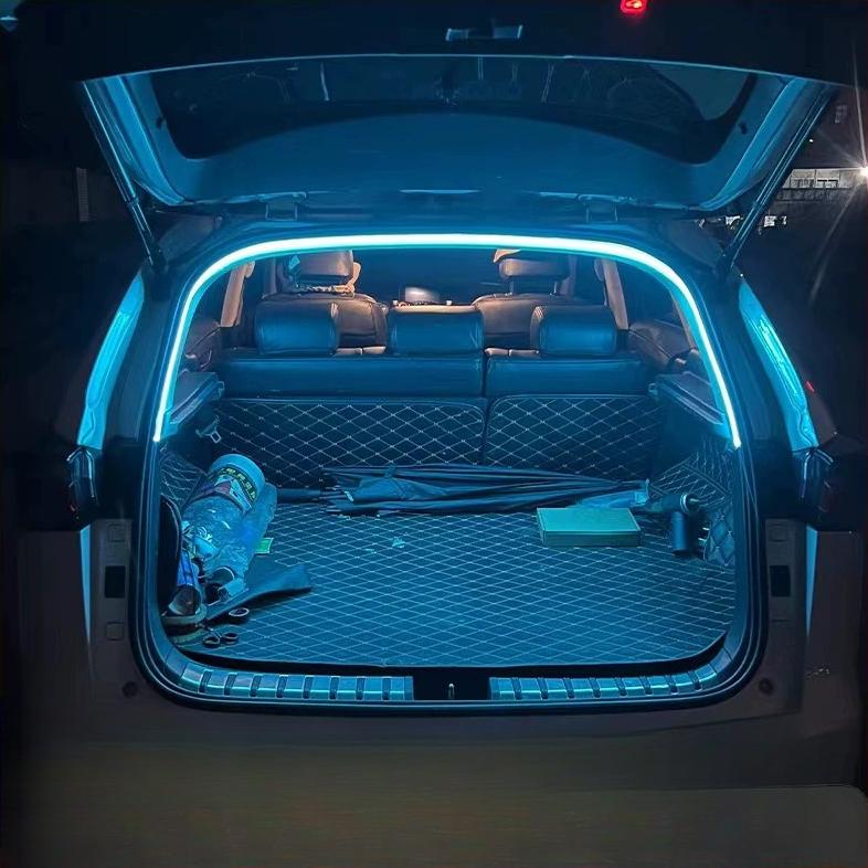 Автомобильная высокая яркость освещение багажника окружающий свет внутренняя отделка светодиодная беспроводная автоматическая сенсорная светодиодная лента для подсветки двери багажника