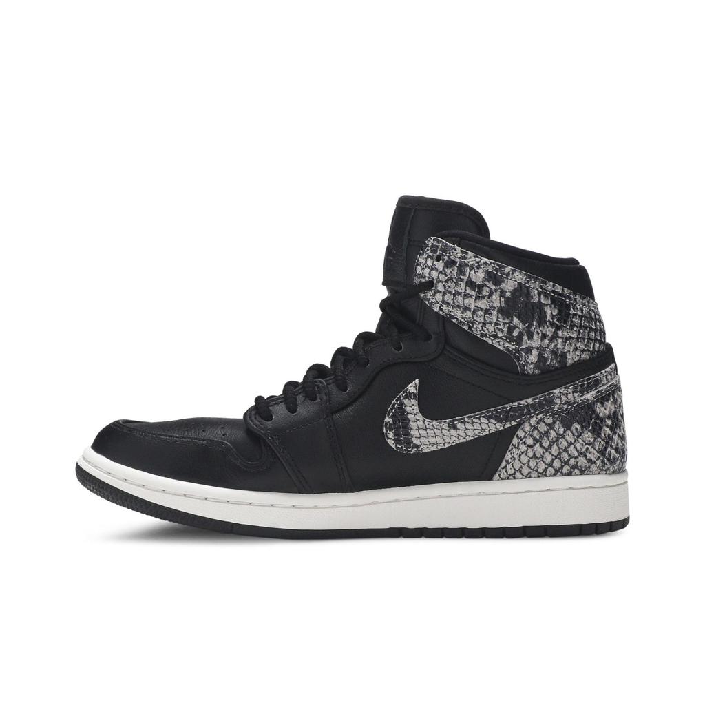 Womens Air Jordan 1 Retro High Premium 'Snakeskin' (women's sizes) Black / Phantom-Black Vintage Basketball Shoes AH7389 014
