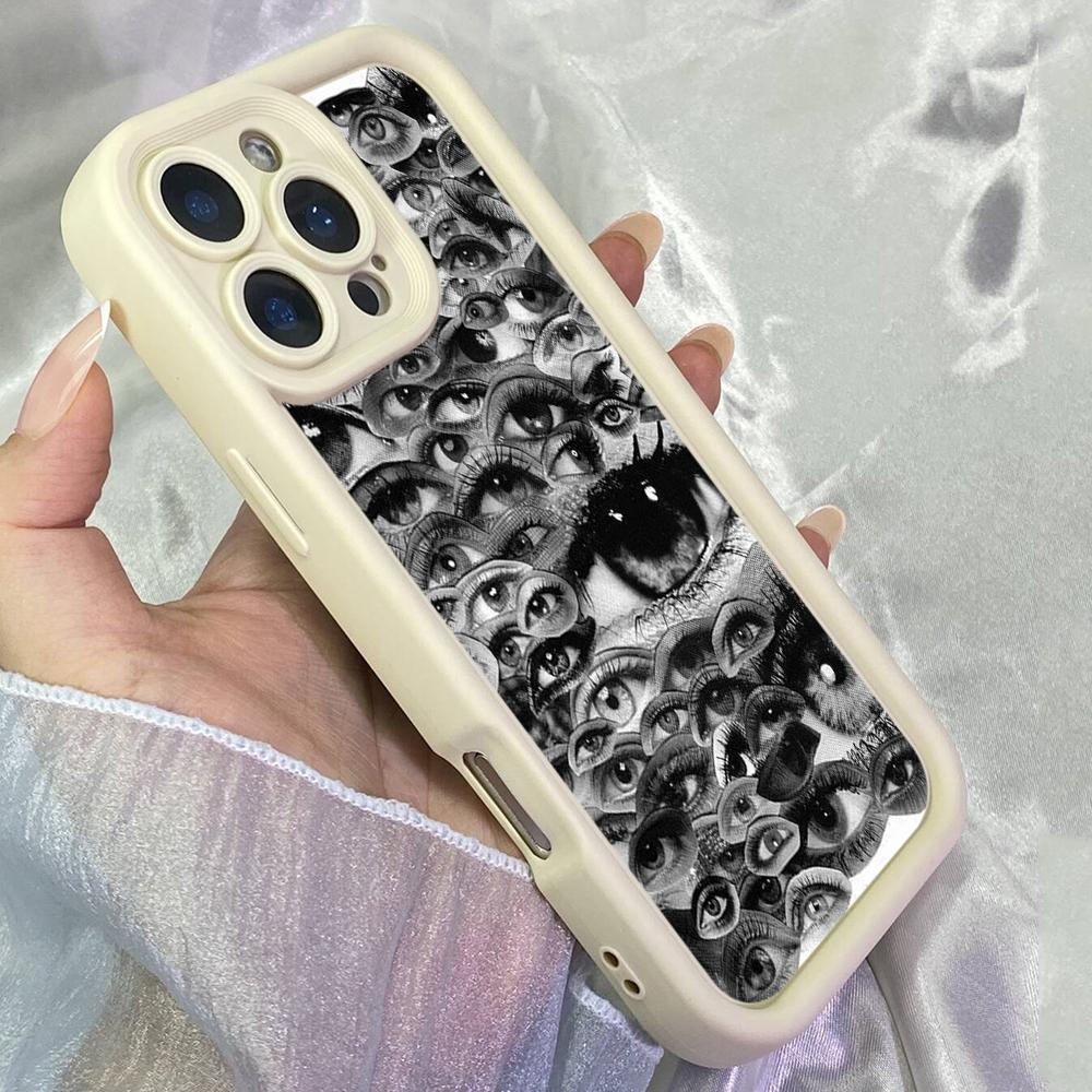 JT329 Коллаж из глаз журналов Арт для iPhone 17 16 15 14 Pro Max Samsung S26 S25 Ultra A17 A16 A07 A56 A13 A14 A15 A06 Xiaomi 15T Redmi 15c Мягкий чехол