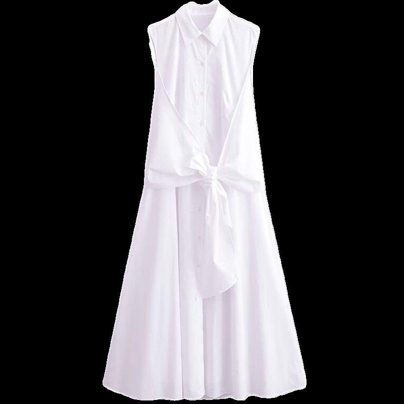 Fashion Style 2024 Spring New Arrival Women's Stylish Tied Poplin Shirt Style Dress 2766924 250