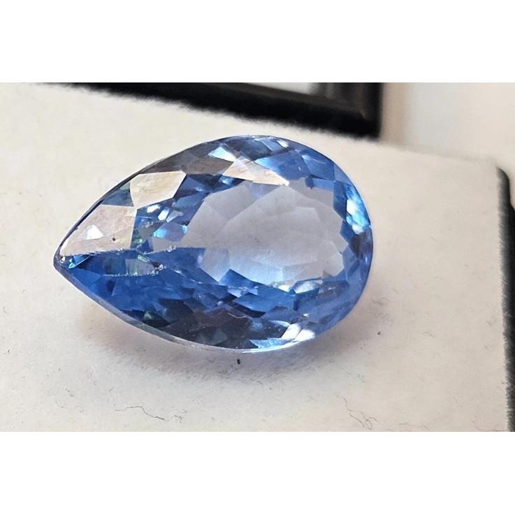Stunning Blue Color Aquamarine Pear Cut 7-8 Ct Certified Loose Gemstone