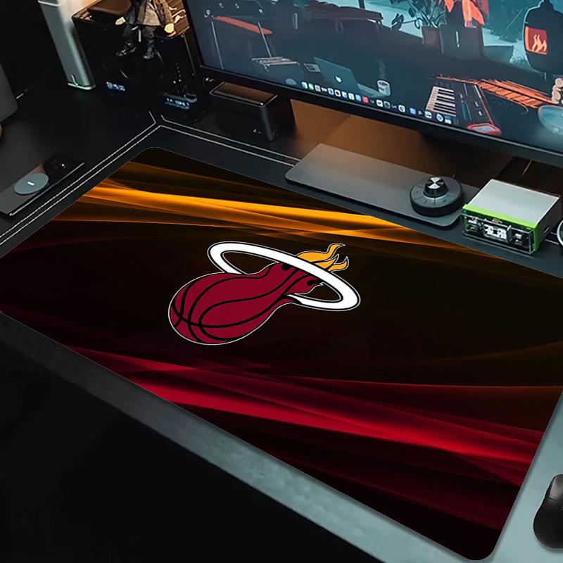 Miami Heat Mouse Pad Large Gaming Table Cushion Nonslip Laptop Tablet Big Mousepad Xxl Mat Mini Pc Playmat With Lock Edge