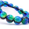 Dragonfly Ball Blue Green 12mm Round Ball Bracelet Inner Circumference Kerama Marine Firefly Glass Natural Stone Power Stone Prayer Bead Prayer Bead