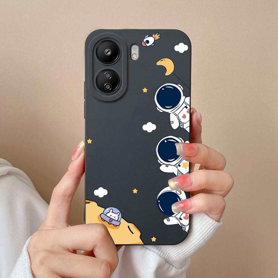 Для Xiaomi Redmi K70 Pro K70E 13C Note 13 Pro + K60 Ultra 13R задняя крышка Роскошный матовый жидкий силикон противоударный защитный бампер для астронавта