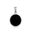 Небесно-черный эмалевый круглый медальон с полумесяцем и подвеской в виде солнца для женщин-подростков из стерлингового серебра .925